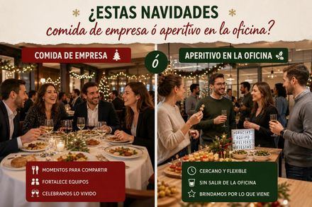 ¿Estas Navidades comida de empresa o aperitivo en la oficina?