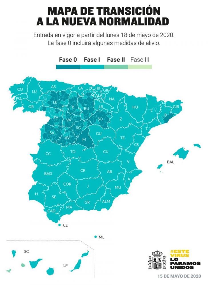 Así es el segundo avance hacia la 'Nueva normalidad' del Gobierno: Madrid, Barcelona y media Castilla y León en fase '0,5'