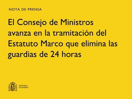 El Consejo de Ministros impulsa la reforma del Estatuto Marco para mejorar las condiciones laborales en salud